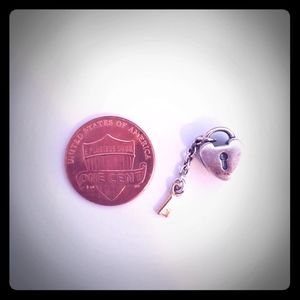 Heart and key charm